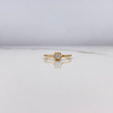 Anillo Solitario Redondo 2.9gr / T5 1/4 / Diamante 0.19 Qts Oro Amarillo (Joya) ©