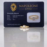 Anillo Solitario Redondo 3gr / T5 3/4  / Linea Invertida Diamante 0.26 Qts Oro Amarillo (Joya) ©