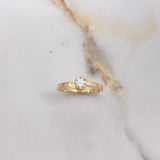 Anillo Solitario Redondo 3gr / T5 3/4  / Linea Invertida Diamante 0.26 Qts Oro Amarillo (Joya) ©