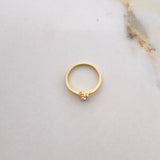 Anillo Solitario Redondo 3gr / T5 3/4  / Linea Invertida Diamante 0.26 Qts Oro Amarillo (Joya) ©