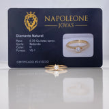 Anillo Solitario Redondo 2.37gr / T5 3/4 / Plano Diamante  0.20 Qts Oro Amarillo (Joya) &