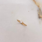 Anillo Solitario Redondo 2.37gr / T5 3/4 / Plano Diamante  0.20 Qts Oro Amarillo (Joya) &