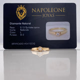 Anillo Solitario Redondo 3.88gr / T6 1/4 / Diamante 0.15 Qts Oro Amarillo (Joya) ©