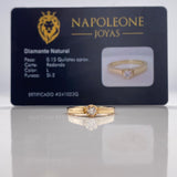 Anillo Solitario Redondo 3.88gr / T6 1/4 / Diamante 0.15 Qts Oro Amarillo (Joya) ©