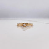 Anillo Solitario Redondo 3.88gr / T6 1/4 / Diamante 0.15 Qts Oro Amarillo (Joya) ©