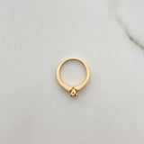 Anillo Solitario Redondo 3.88gr / T6 1/4 / Diamante 0.15 Qts Oro Amarillo (Joya) ©