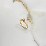 Anillo Solitario Redondo 3.88gr / T6 1/4 / Diamante 0.15 Qts Oro Amarillo (Joya) ©