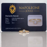 Anillo Solitario Redondo 2.12gr / T6 / Diamante 0.28 Qts Oro Amarillo (Joya) ©