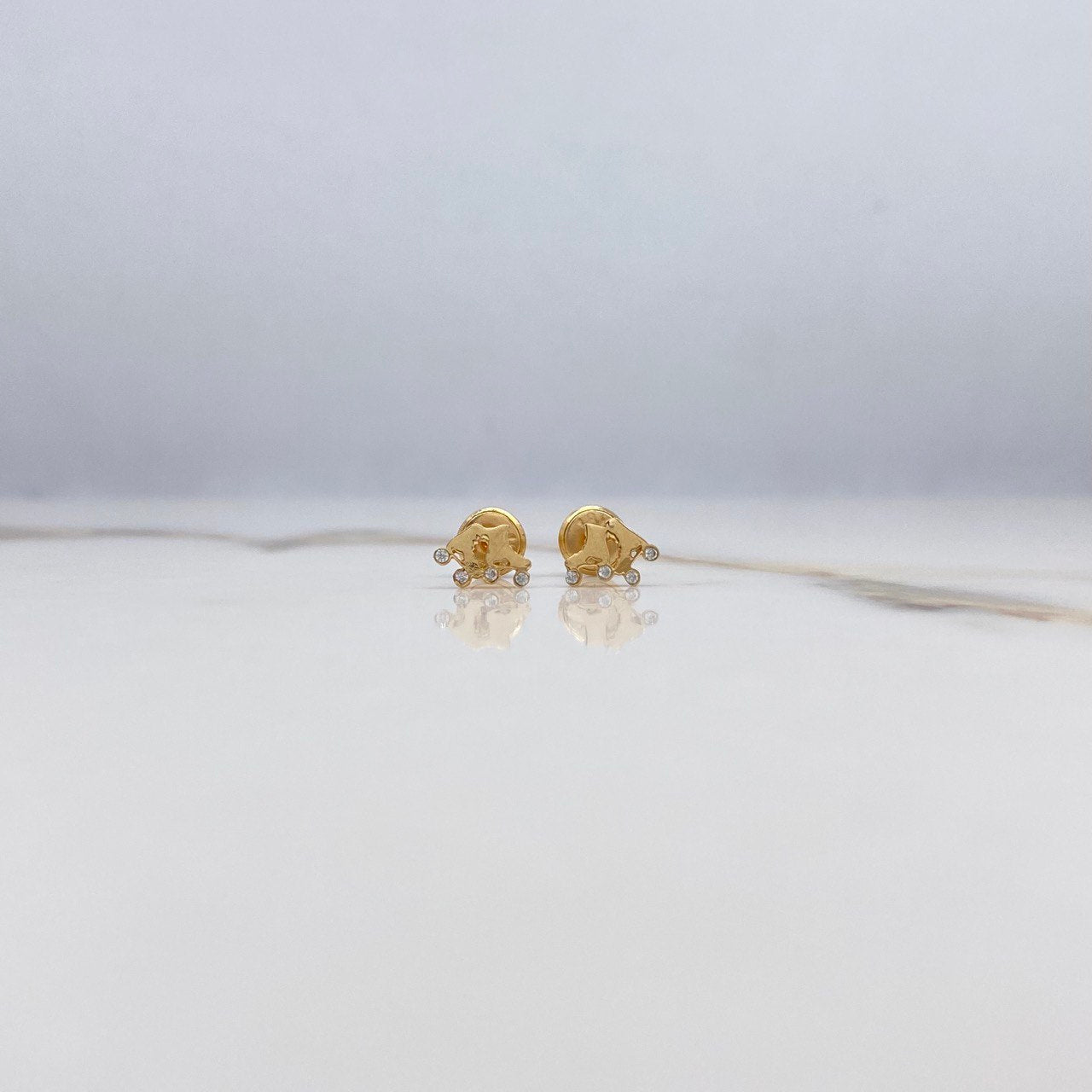 Topos Patines 0.8gr / Circones Blancos Oro Amarillo $