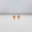 Topos Cruz Bolas 0.95gr / Circon Blanco Oro Amarillo $