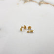 Topos Flecha 0.8gr / Circón Blanco Oro Amarillo $