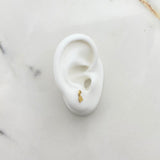Topos Flecha 0.8gr / Circón Blanco Oro Amarillo $