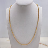 Cadena Militar 13gr / 55cm / 2.5mm Bolas Diamantadas Oro Amarillo $