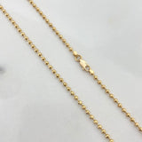 Cadena Militar 12.75gr / 55cm / 2.3mm Bolas Diamantadas Oro Amarillo $