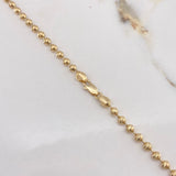Cadena Militar 25.45gr / 65cm / 4mm Bolas Diamantadas Oro Amarillo $