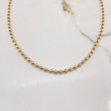 Cadena Militar 25.45gr / 65cm / 4mm Bolas Diamantadas Oro Amarillo $