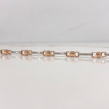 Cadena Rustica Transmision 40.35gr / 60cm / 3.2mm Dos Oros Blanco Rosa $
