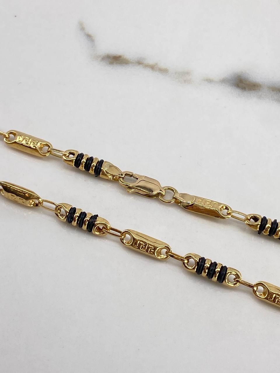 Cadena Rustica 13.65gr / 60cm / 4.35mm Barril Tribal Cauchos Oro Amarillo $