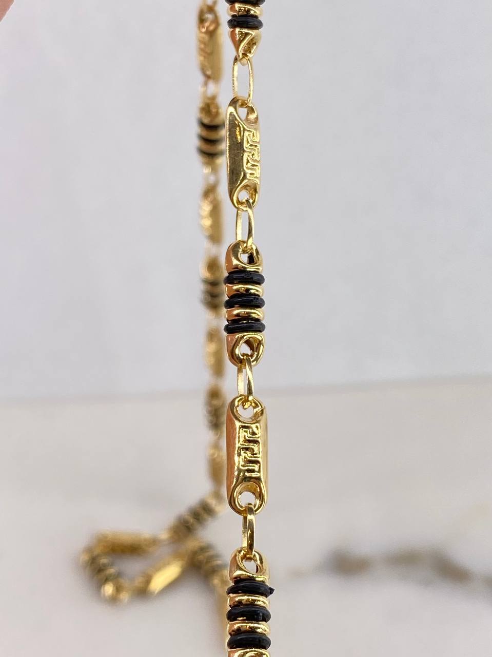 Cadena Rustica 13.65gr / 60cm / 4.35mm Barril Tribal Cauchos Oro Amarillo $