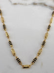 Cadena Rustica 13.65gr / 60cm / 4.35mm Barril Tribal Cauchos Oro Amarillo $