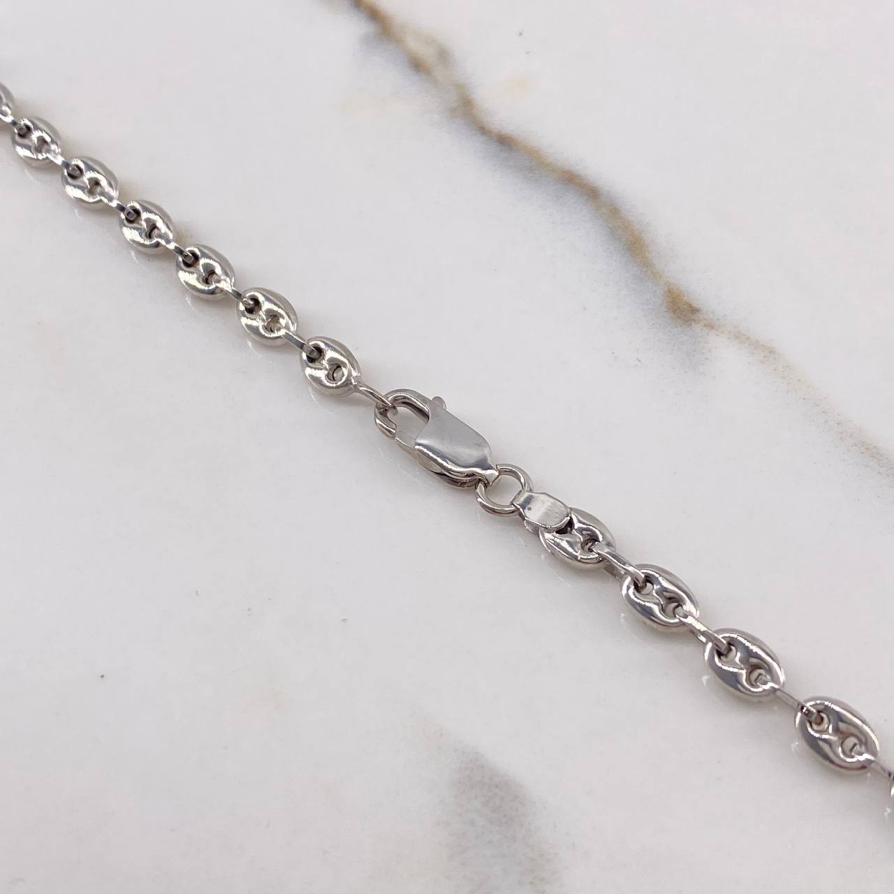 Cadena Calabrote 17.2gr / 45cm / 4.4mm Oro Blanco $