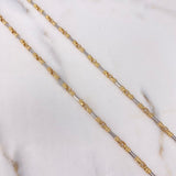 Cadena Rustica 15.5gr / 45cm / 2mm Liso Dos Oros Amarillo Blanco $