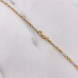 Cadena Rustica 15.5gr / 45cm / 2mm Liso Dos Oros Amarillo Blanco $