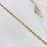 Cadena Rustica 9.5gr / 65cm / 3mm Barril Liso Oro Amarillo $