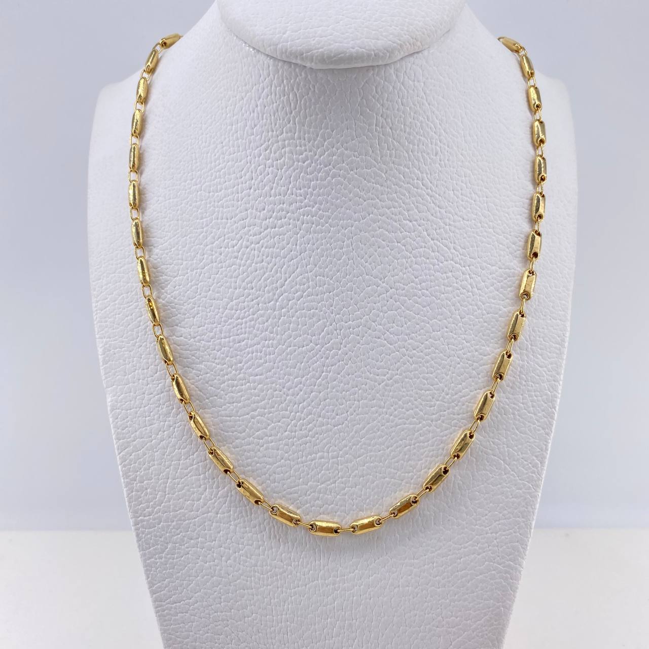 Cadena Rustica 9.5gr / 65cm / 3mm Barril Liso Oro Amarillo $