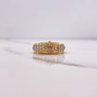 Anillo Correa Corona 4.75gr / T9 / Circones Blancos Tres Oros $
