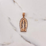 Dije Virgen de Guadalupe 8.55gr / 4.8cm / Circones Blancos Negros Oro Rosa $