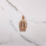 Dije Virgen de Guadalupe 8.55gr / 4.8cm / Circones Blancos Negros Oro Rosa $