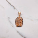 Dije Virgen de Guadalupe 14.65gr / 5.1cm / Circones Blancos Negros Oro Rosa $