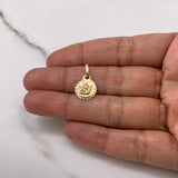 Dije Angel Medalla 0.8gr / 1.8cm / Borde Diamantado Oro Amarillo $