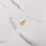 Dije Angel Medalla 0.8gr / 1.8cm / Borde Diamantado Oro Amarillo $