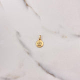 Dije Angel Medalla 0.8gr / 1.8cm / Borde Diamantado Oro Amarillo $