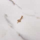 Dije Bailarina 0.6gr / 2cm / Circones Blanco Rosados Oro Rosa $
