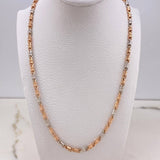 Cadena Rustica 39.5gr / 70cm / 3mm Barril Dos Oros Blanco Rosa $