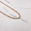 Cadena Rustica 20gr / 50cm / 3mm Dos Oros Blanco Rosa $