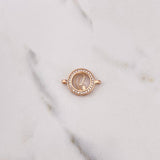 Herraje Virgen María 2.3gr / 2.3cm / Circones Blancos Oro Rosa $
