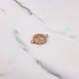 Herraje Virgen María 2.3gr / 2.3cm / Circones Blancos Oro Rosa $