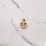 Dije Virgen María 7.45gr / 2.9cm / Circones Blancos Oro Rosa $