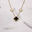 Cadena Figaro Treboles 4.4gr / 45cm / Onix Negro Nacar Blancos Oro Amarillo +4 $