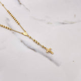 Rosario Virgen Milagrosa 6.4gr / 50cm / 3mm Bolas Diamantadas Oro Amarillo &