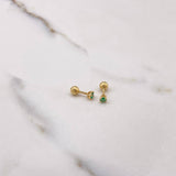 Topos Cuadros 0.85gr / 1.1cm / Esmeralda 20 Qts Oro Amarillo (Joya) &