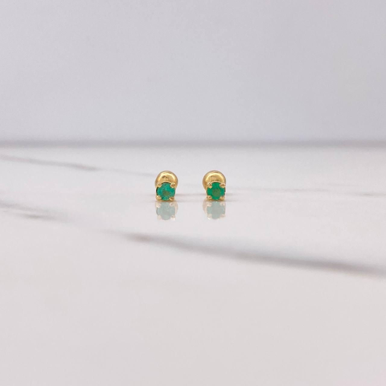 Topos Cuadros 0.85gr / 1.1cm / Esmeralda 20 Qts Oro Amarillo (Joya) &