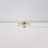 Anillo Solitario Cuadrado 2.05gr / T6 1/2 / Esmeralda 24 Qts Oro Amarillo (Joya) &