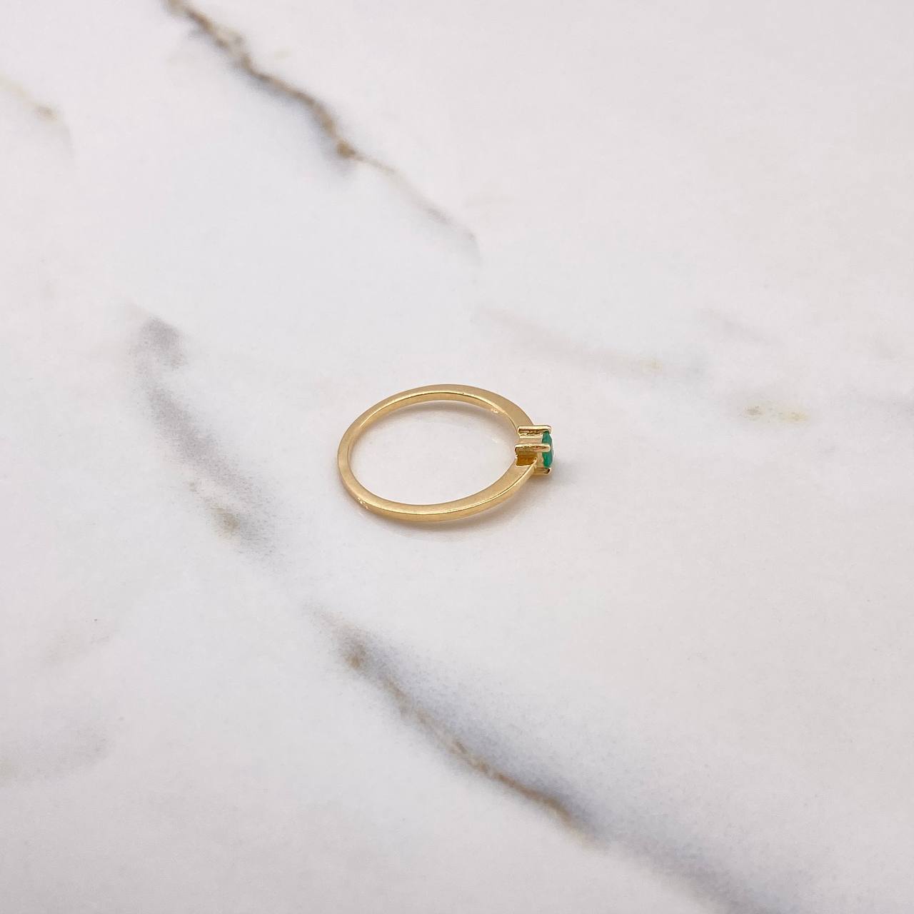 Anillo Solitario Cuadrado 1.85gr / T6 3/4 / Esmeralda 23 Qts Oro Amarillo (Joya) &