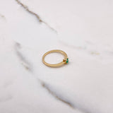 Anillo Solitario Cuadrado 1.85gr / T6 3/4 / Esmeralda 23 Qts Oro Amarillo (Joya) &