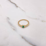 Anillo Solitario Cuadrado 1.85gr / T6 3/4 / Esmeralda 23 Qts Oro Amarillo (Joya) &